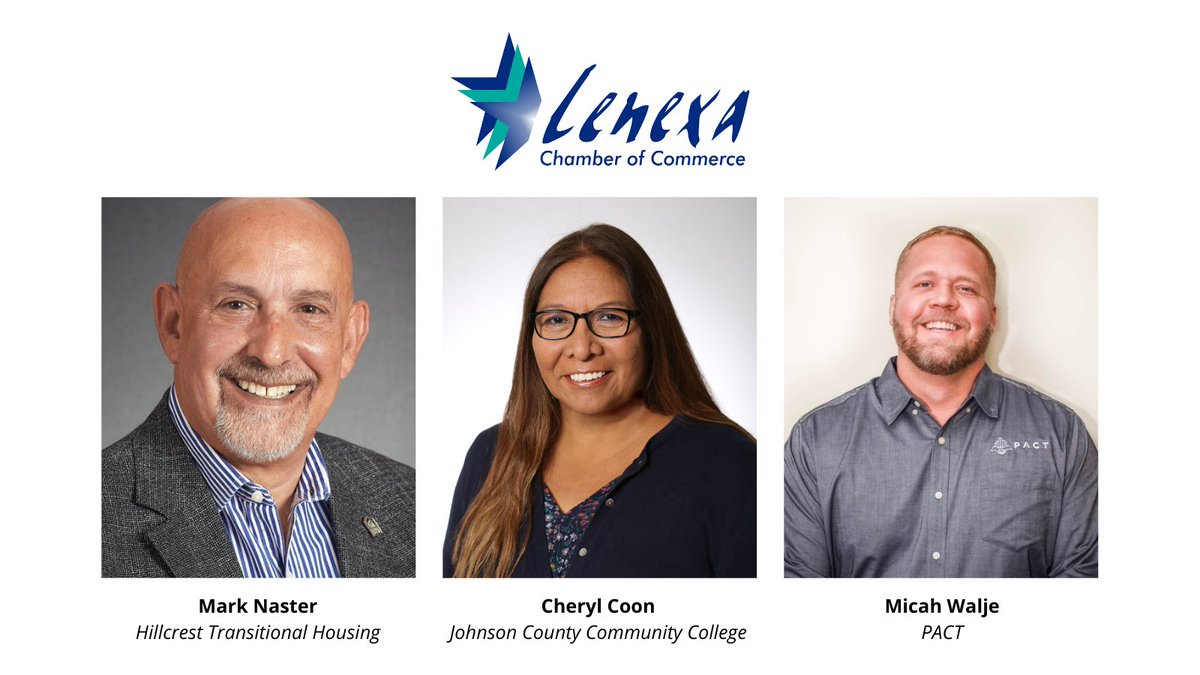 We are excited to welcome two new members to the Chairman’s Ambassadors, Cheryl Coon (<a href="/JCCCtweet/">Johnson County Community College</a>) and Micah Walje (PACT), as well as announce our 2022 Chairman, Mark Naster (<a href="/Hillcrest_KC/">Hillcrest Transitional Housing</a>)!

Learn more about this dedicated group of volunteers ➡️ bit.ly/3ri0vcy  #Lenexa