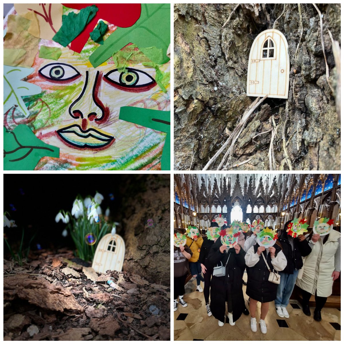 EmmaBourner's tweet photo. So lovely to welcome @JulieCWharton and her @_UoW Early Years teachers back to @WinCathedral today. We made @AishaAlSadie 's green men masks and then spent time in the Lower Deanery Garden exploring #learningintheenvironment https://t.co/0yjxCEyW7x