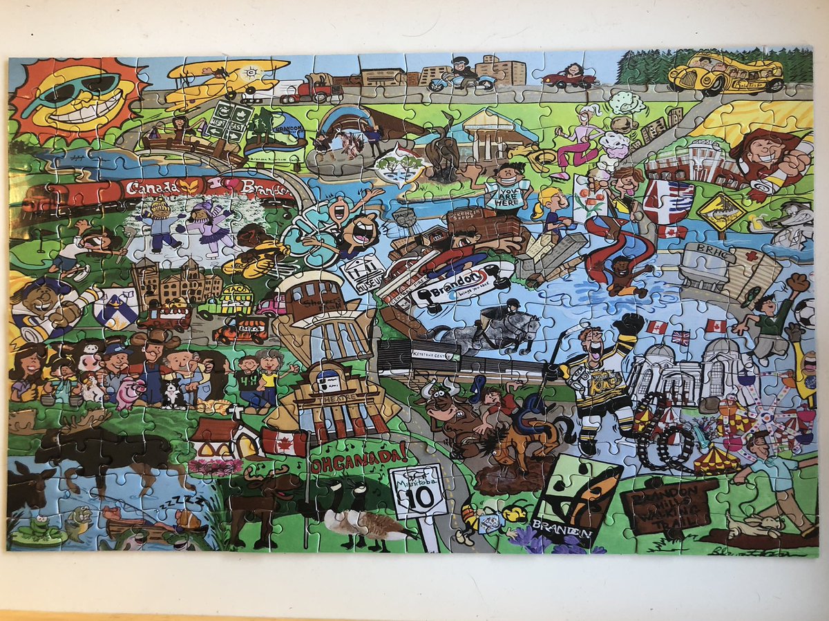 I finally finished this amazing Brandon puzzle a coworker gifted me! I love it so much it’s going to be framed to hang in my office. You can get your own copy at @brandonriverbank! #brandonbringsyouback #bdnmb