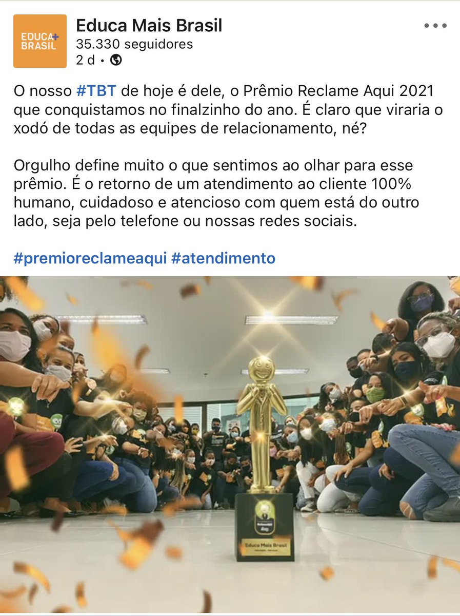 POterres's tweet photo. Orgulho demais desse prêmio! #melhoratendimentodobrasil @EducaMaisBrasil https://t.co/aRsaRXezzu