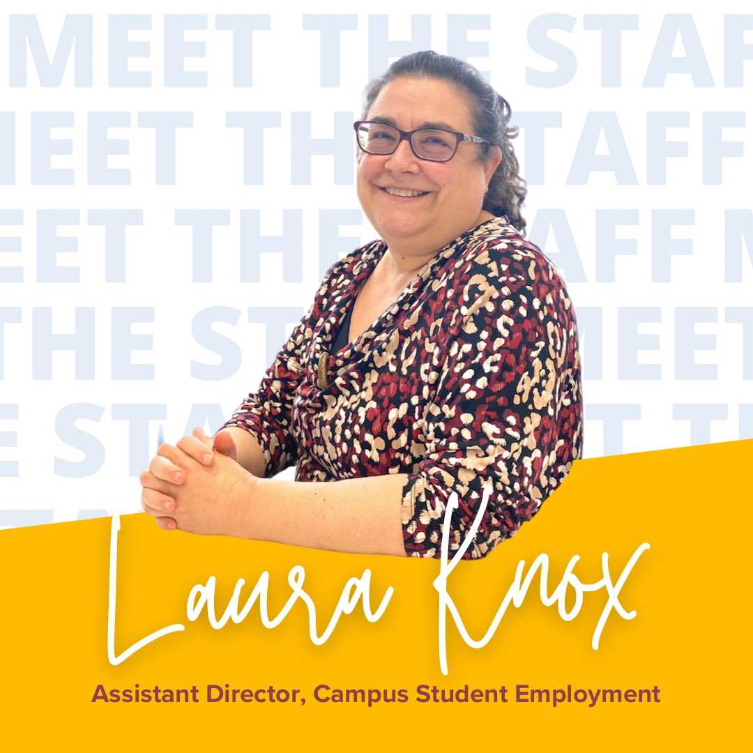 TUCareer's tweet photo. Welcome, Laura Knox! Our newest addition to the Career Center staff. 

Laura works with on-campus student employees, and their supervisors, to help develop and maximize student on-campus employment opportunities and success. https://t.co/bVnw6iOXbc