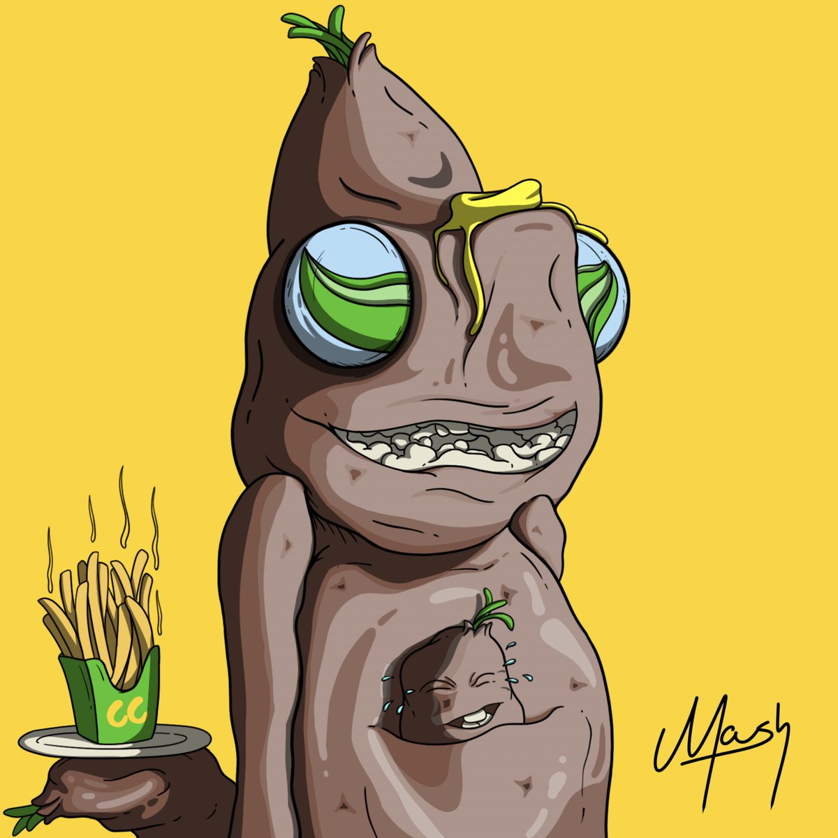 Portugues_02's tweet image. Look at this magnificent art from @Chameleon_NFT !! #YellowChamGang #NFTs #NFTCollection