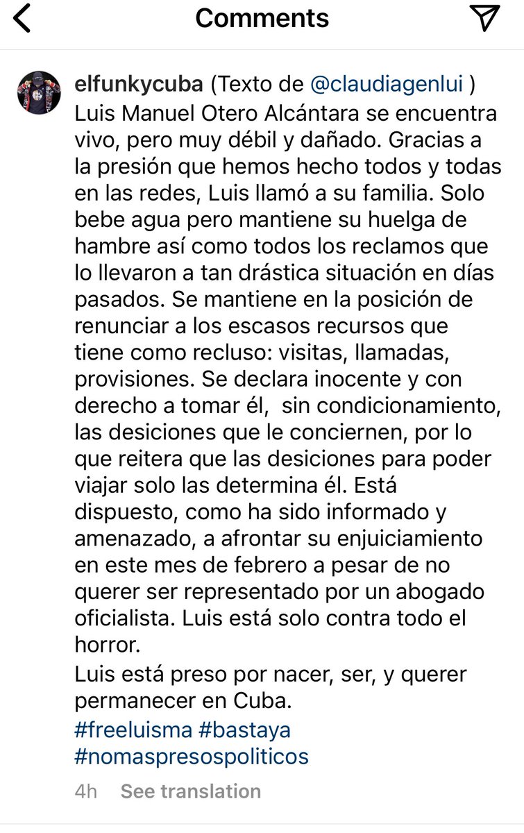 LfloridaM's tweet photo. #FreeLuisMa #CubaEsUnaDictadura Información de hoy, hace unas 4 horas. https://t.co/5holfv5Lxw
