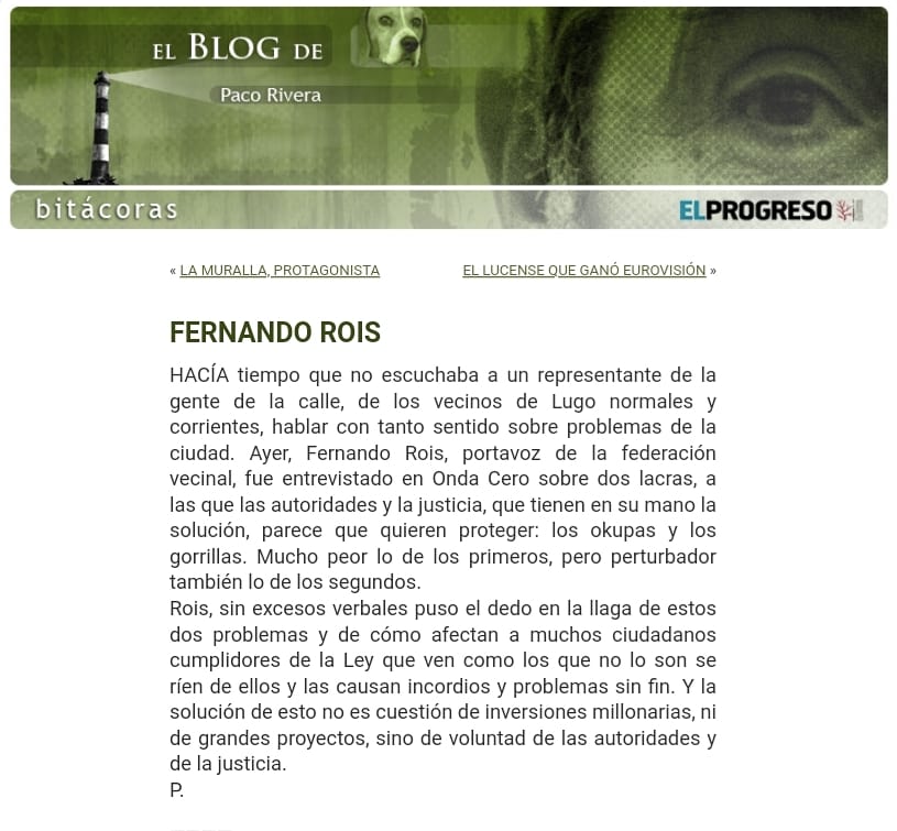 mjosevs11's tweet photo. Orgullo de Presidente de @2021Cogave y Vicepresidente primero y portavoz de la Federación Vecinal Lucus Augusti de la provincia de #Lugo, #FernandoRoisRois. Siempre pendiente de los vecinos y preocupado por sus problemas. 👏
Gracias #PacoRivera y @elprogreso_Lugo .

@VecinalCeav https://t.co/M908ttgtuf