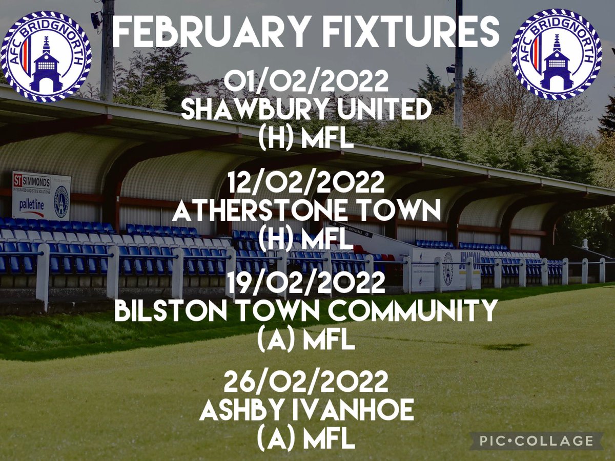 AFCBridgnorth's tweet photo. Here’s a list of our remaining February fixtures: https://t.co/xvHnafxJce