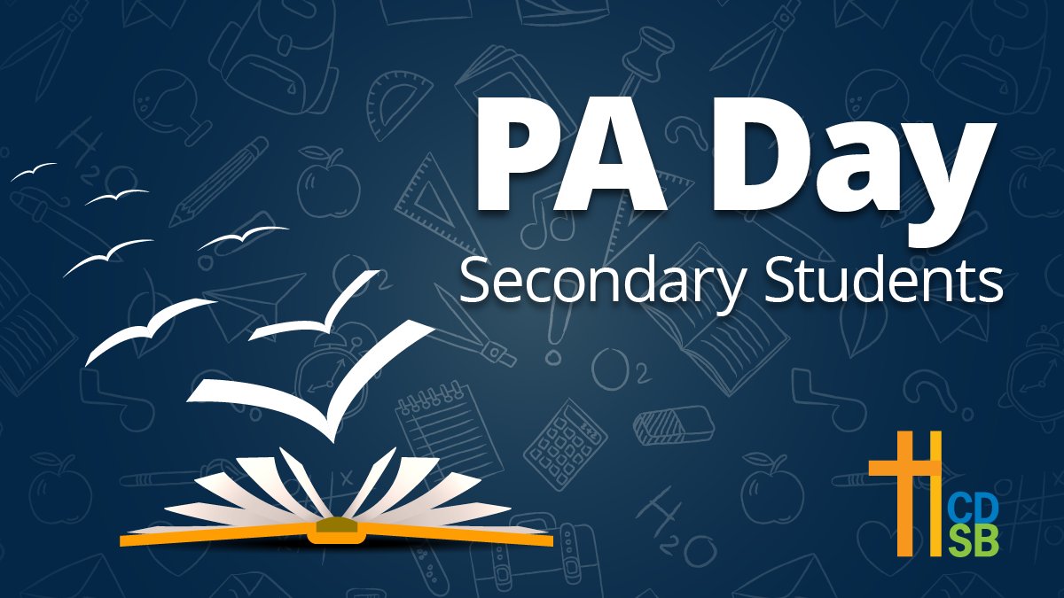 Reminder ~ tomorrow is a PA Day for all #HCDSB secondary students!