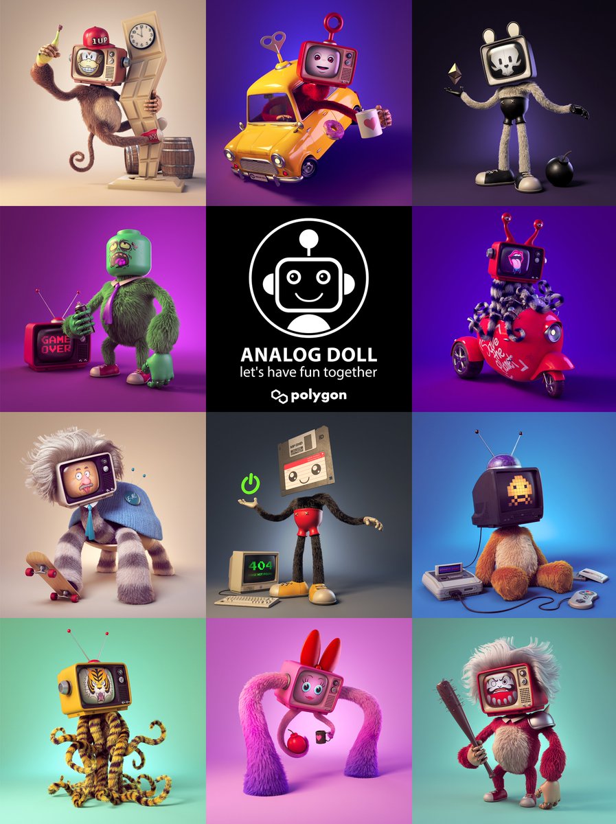 Memories of childhood TV  "Analog Doll" 
on <a href="/0xPolygon/">Polygon | POL</a> <a href="/opensea/">OpenSea</a> 📺🕹️🕹️🕹️

61/90  already Sold
46 owners
floor pricr 0.02 eth ⛽️❌
opensea.io/collection/ana…

Join Discord : discord.gg/ZKv3P5cAk3

#NFT #NFTS #NFTCommunity #NFTdrop #nftart #OpenSeaNTF #NFTartists #Polygon #NFTJPN