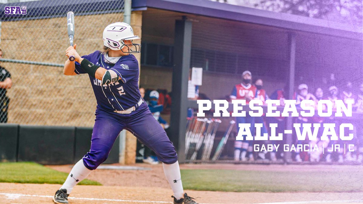 sfa_softball's tweet photo. .@gngarcia34 named to Preseason All-@WACsports Team 😈

#AxeEm
#RaiseTheAxe https://t.co/vYSIizXzlo