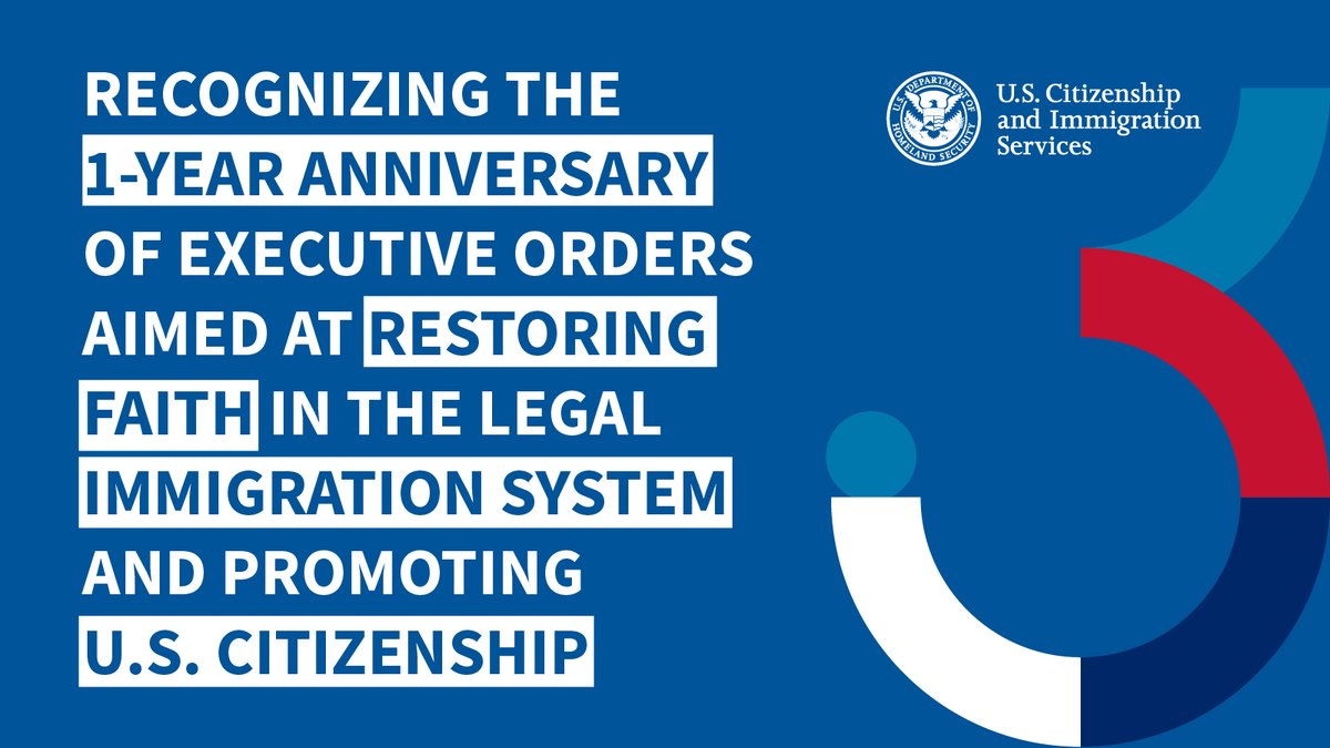February marks the anniversary of <a href="/POTUS/">President Donald J. Trump</a>’ executive orders aimed at restoring faith in the legal immigration system, promoting U.S. citizenship &amp; strengthening integration &amp; inclusion for new Americans.