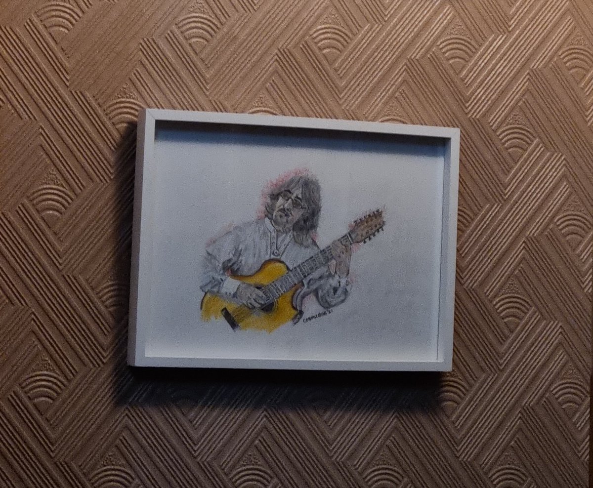 A satisfying sight to see my art on people's wall, <a href="/GORDONGILTRAP/">Gordon Giltrap</a> drawing here I did