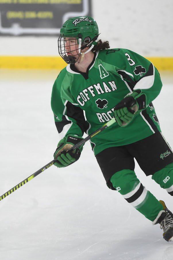 CoffmanHockey's tweet photo. Tap your sticks 🏒for Rocks Senior Forward and Alternate Captain

☘️ #8 ☘️  Nick Schepflin ☘️

Following in the footsteps of his brothers Alex and Ben, Nick plans to study Business at The Ohio State University. 

@rowdyrocks2020 @coffmanrocks https://t.co/j8TpluJi9Q