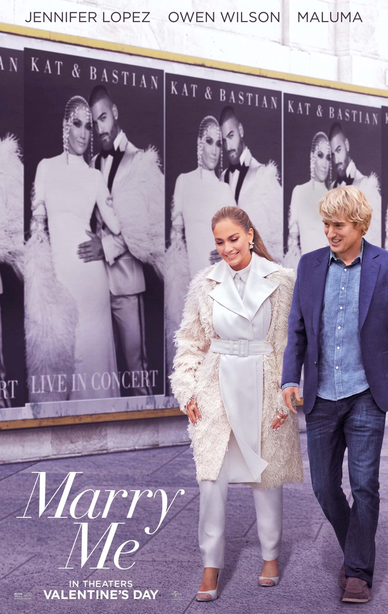 BenMkWrites's tweet photo. This #ValentinesDay, say yes. Follow us, RT + Reply w/ your city to enter to #win run-of-engagement passes to see Jennifer Lopez &amp; Owen Wilson in #MarryMeMovie, in theatres February 11! https://t.co/Rr8lp0owic