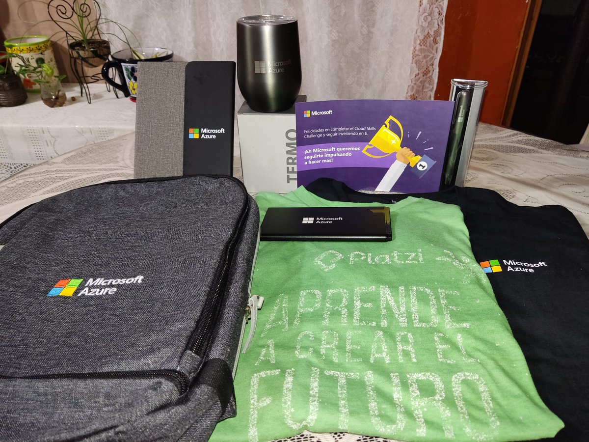 Rivokami's tweet photo. Gracias a @platzi , @azure y @lord_byront, logré certificarme en Azure Fundamentals y además recibí un hermoso kit :D  Nunca pares de aprender, siempre trae cosas buenas :) https://t.co/JsN1zl312E