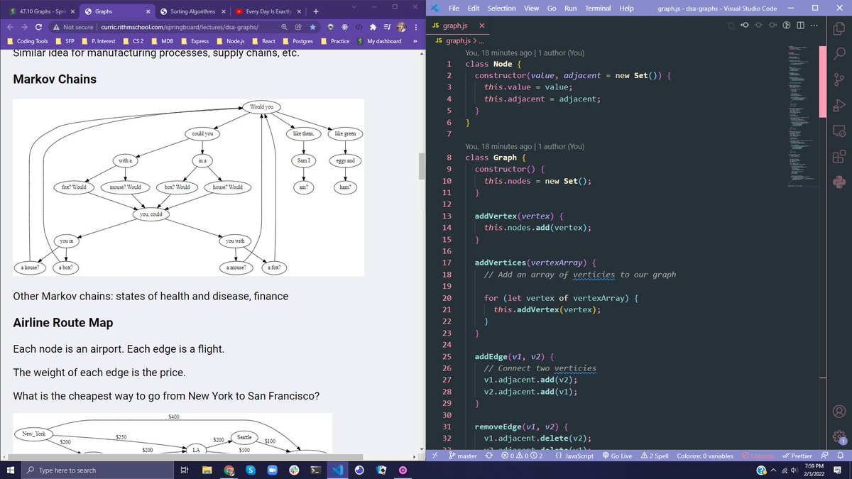 MakeItBreaux's tweet photo. [39/100] Finished up the DSA modules on binary search trees and graphs today! I now only have 12% LEFT to do of the curriculum!!! The end is near!
#datastructures #algorithms https://t.co/zRZwGPtCYa
