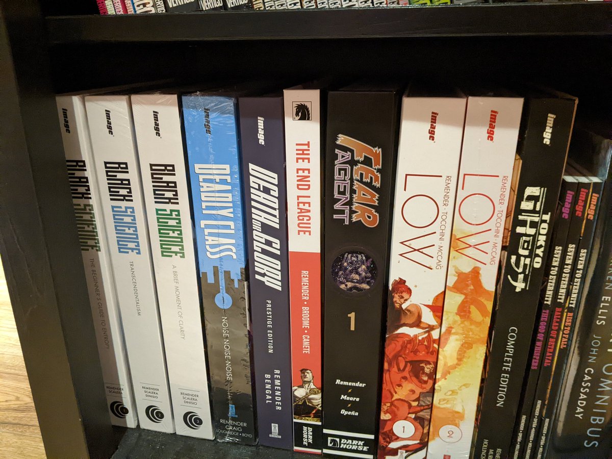 Grail alert!
Finally got my hands on black science hardcover 2 by <a href="/Remender/">Rick Remender</a>
Deadly class 2&amp;3 are on their way as well.
I am almost complete!