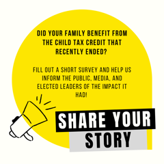 CLICK HERE TO SHARE YOUR CHILD TAX CREDIT STORY! docs.google.com/forms/d/e/1FAI…