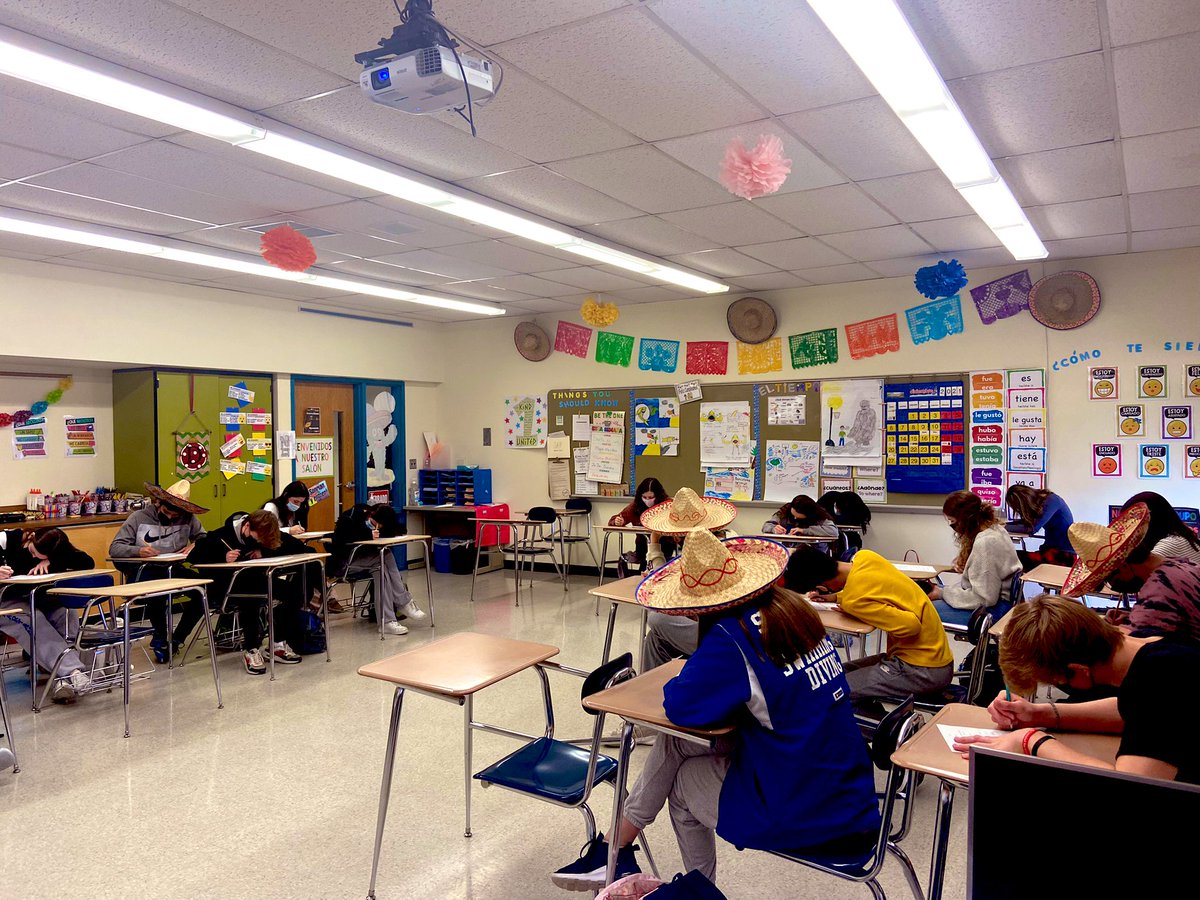 They were feeling festive for their grammar assessment. Love their confidence! 😊 #sombreros #Pretérito #spanishteachers #spanishlang