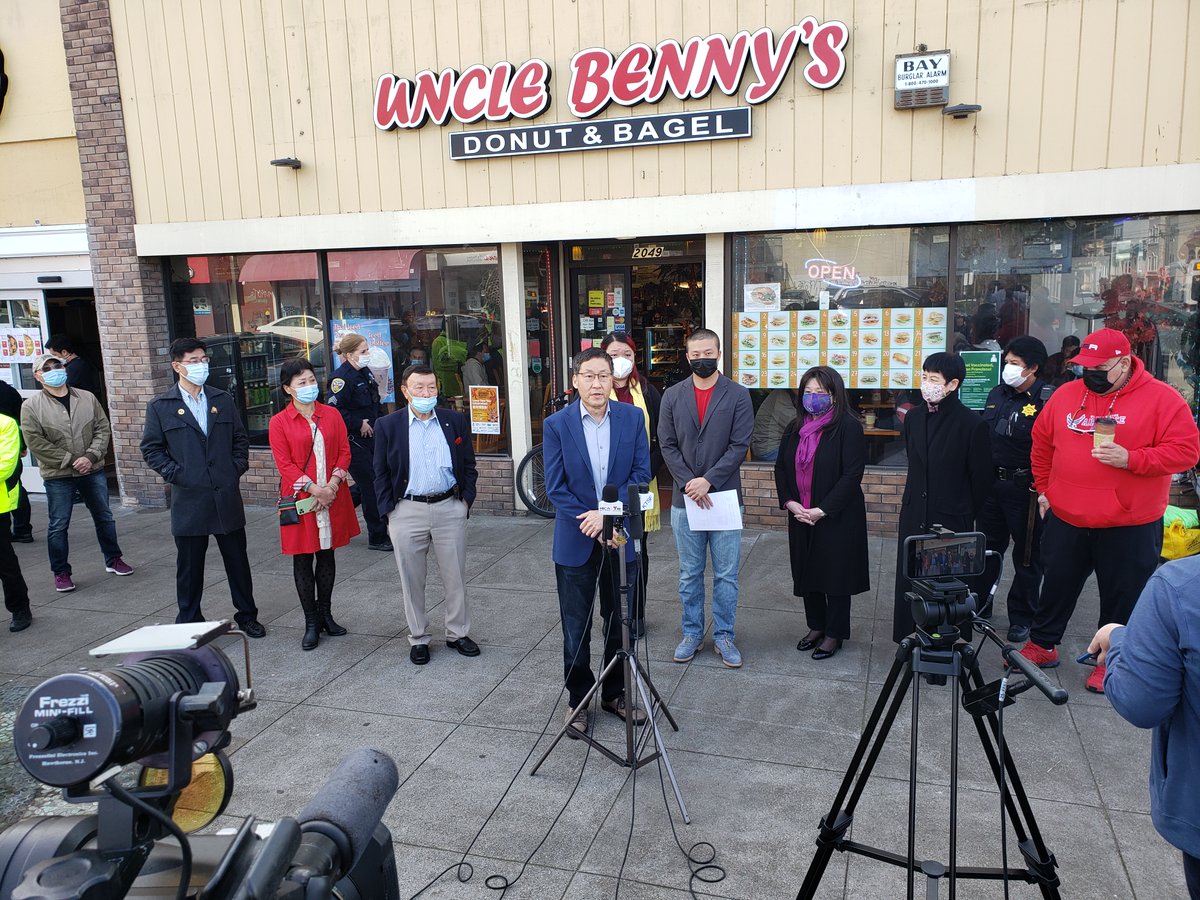 SFPDTaraval's tweet photo. @SFPDTaraval Joining @D4GordonMar on his 5-safety initiative to help the Elderly AAPI Community. @SFPDTaraval  also visited the merchants on Irving St while providing them safety tips. #SFPD #SFPDCares https://t.co/3TN6wD04XB
