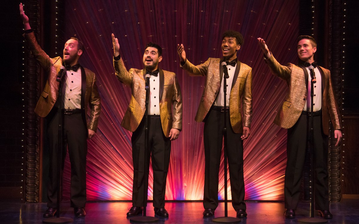 FSTSarasota's tweet photo. #HappyClosing to the cast and crew of  #TheWanderers! Night after night, this quartet serenaded audiences of FST's Court Cabaret with the sultry stylings of Doo-Wop. 🎶 #Bravo! #FSTCabaret

📸: John Jones https://t.co/LBJ1r2ytd9