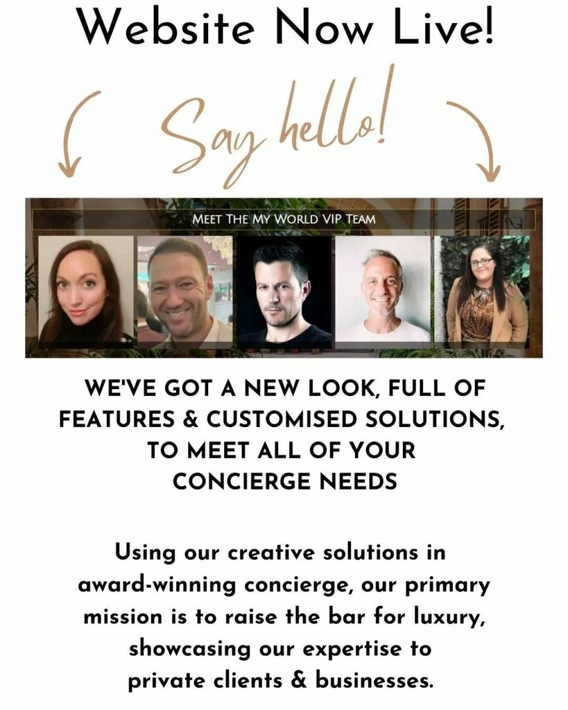 MyWorldVIP's tweet image. "We have launched! It has taken us six months of hard but enjoyable work to create our brand new website and incorporate the exciting changes to further improve our service to you. We wanted to get it just right so it could encompass all that we have to … instagr.am/p/CZh8I07jSVP/