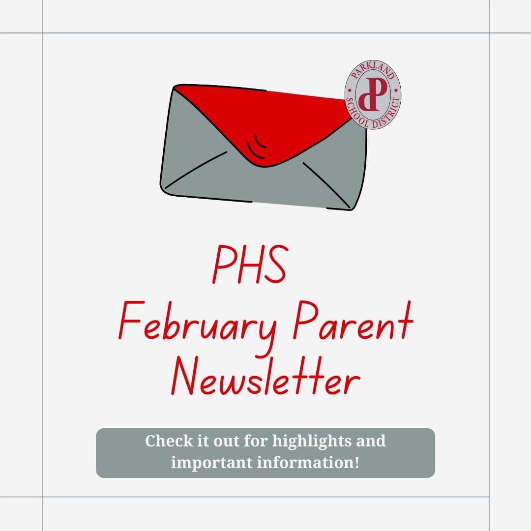 Check out the PHS Parent Newsletter for February for important information and high school highlights! 
phs.parklandsd.org/parents/parent…