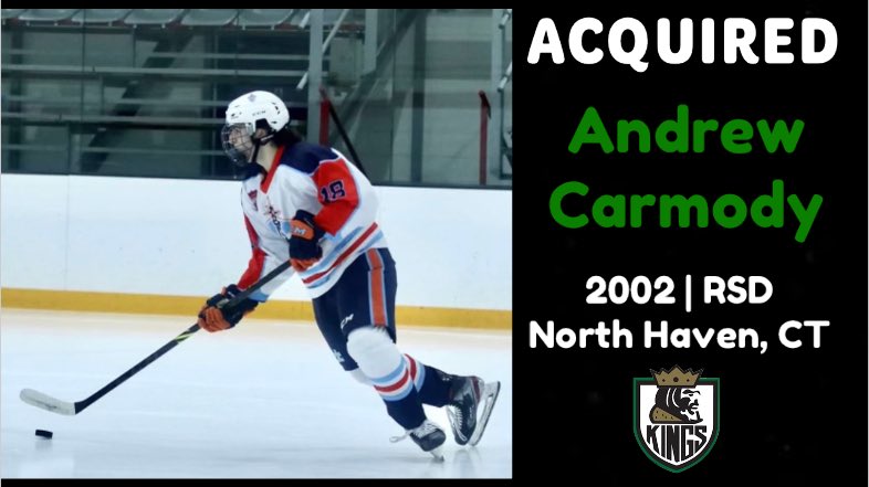 🚨 TRADE ALERT! 🚨

The Kings have acquired ‘02 Defenseman and <a href="/AmherstMHockey/">Amherst Men's Hockey</a> Commit <a href="/andrewcarmody97/">Andrew Carmody</a> from the Islanders Hockey Club! Andrew has 9-15-24 in 34 NCDC games. Welcome to the Kings, Andrew!