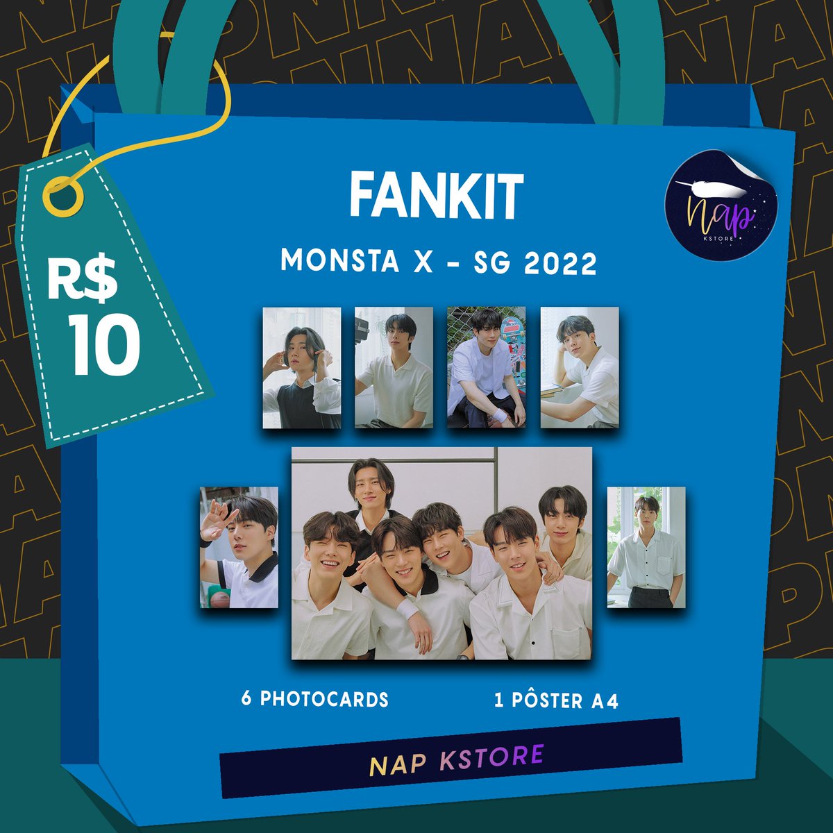 NapKStore's tweet image. [FANKIT MONSTA X]

🛍️ VERSÃO: R$10,00
💰 PAGAMENTO: boleto, deposito/transferência e cartão
🚚 FRETE FIXO: R$10,00

📅 PRODUÇÃO E ENVIO: 20 dias úteis

📩 FAÇA O SEU PEDIDO NA DM