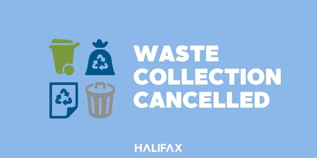 Solid Waste collection is CANCELLED on Friday, Feb. 4. 

For the Middle Musquodoboit, Sheet Harbour and Malay Falls areas, collection will be Monday, Feb. 7.

For all other areas, collection will be Saturday, Feb. 12.
