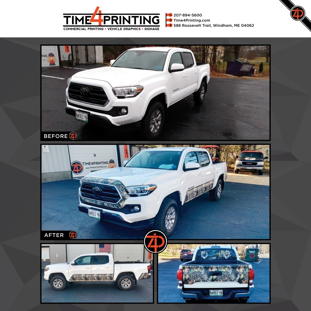 Time4Printing (@time4printing) on Twitter photo Did you know that we can get Mossy Oak wrap for your vehicle? Check out the accents we added to this truck! Looking for something different? Call us today! 207-894-5600 or Office@Time4Printing.com
#mossyoak #vehiclegraphics Did you know that we can get Mossy Oak wrap for your vehicle? Check out the accents we added to this truck! Looking for something different? Call us today! 207-894-5600 or Office@Time4Printing.com
#mossyoak #vehiclegraphics