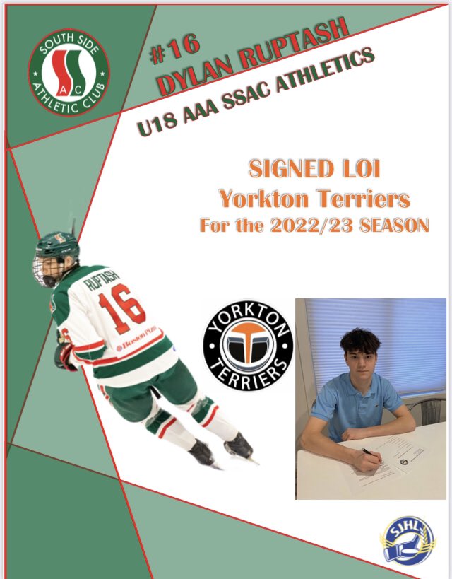 SIGNING ALERT!!

Congrats to <a href="/dylanruptash/">DR</a> in signing an LOI with <a href="/SJHLTerriers/">Yorkton Terriers</a> for 2022/2023 season!!

Good luck Rupper!!