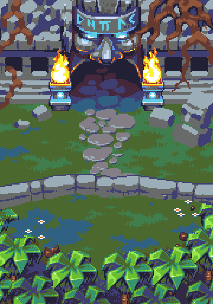 Soda_piggy's tweet photo. #WIP #pixelart sketch of a new zone. Same game as the camp/village. Gonna post updates as I go. Should be done today! #gamedev #indiedev https://t.co/ZroJJWWQDb