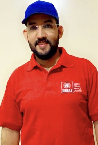 UNMAS's tweet photo. Mohamed Bahia is a support services associate with the UNMAS programme in Western Sahara. He is a landmine survivor and is proud of his work and contributing to help save human and animal lives https://t.co/j0iyqHuDBE