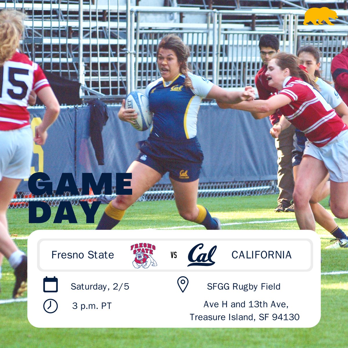 🐻 Catch CWR at SFGG on treasure island this Saturday at 3pm for our season opening game! #gobears #RebuildRestoreReconnect