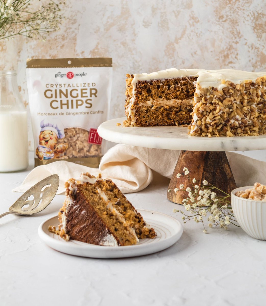 There can never be TOO much #ginger so we added 1/2 cup of Crystallized Ginger Chips to the batter of our fave Carrot Cake w/ Ginger Cream Cheese frosting recipe pre baking 💥 Great trick for muffins, scones &amp; cookies too. Celebrate #NationalCarrotCakeDay: bit.ly/3GpmD9s