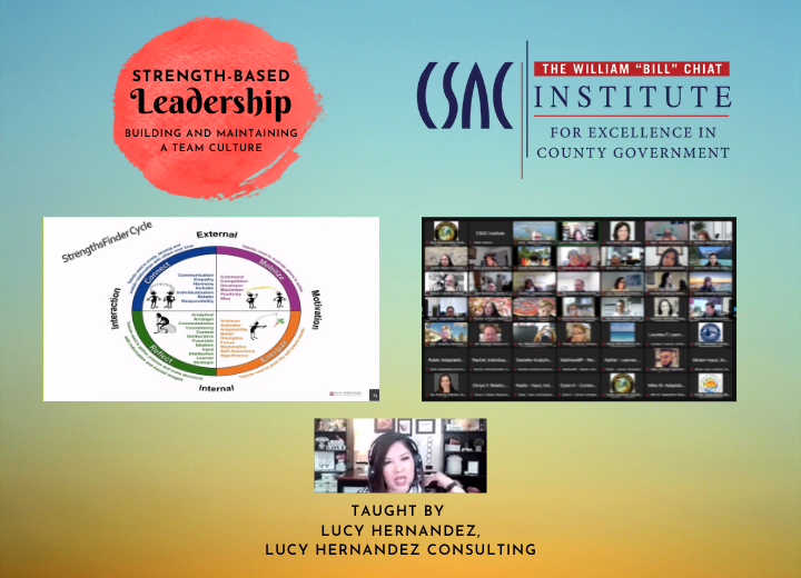 CSACInstitute's tweet photo. Today's #CSACInstitute class, "Strengths-Based #Leadership: Building and Maintaining a Team Culture," gave #CACounties leaders impactful strategies, tools and resources on how to transition to and foster a team culture in the public sector. #CliftonStrengths #GallupStrengths https://t.co/b7EqubrwAW