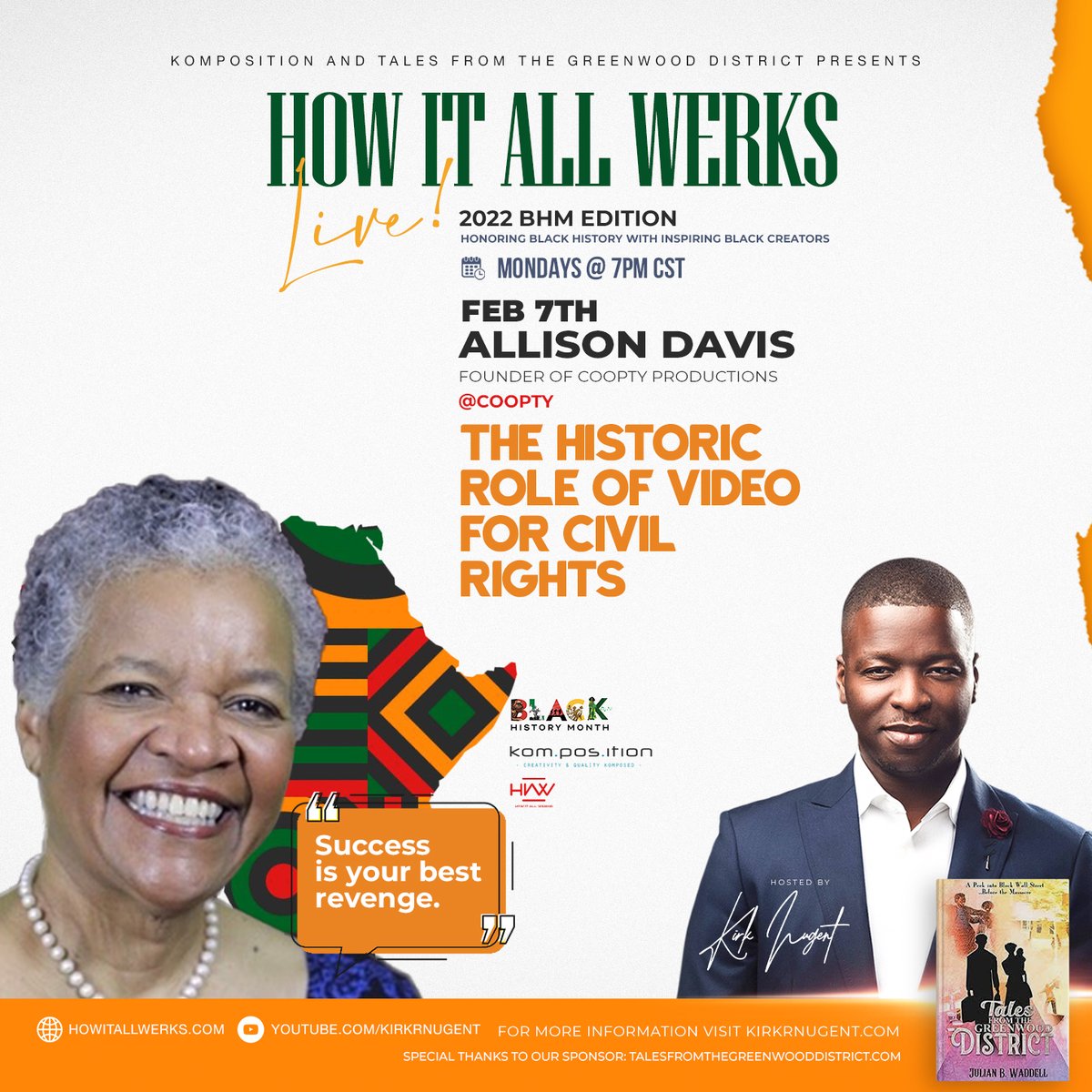 We welcome back Allison Davis to the Show to discuss the Power of Video and the Role it played in the Civil Rights movement.  What would've happened if Live Video wasn't available in Selma?  Let's discuss this on the show.
 #show #civilrights #video #livevideo