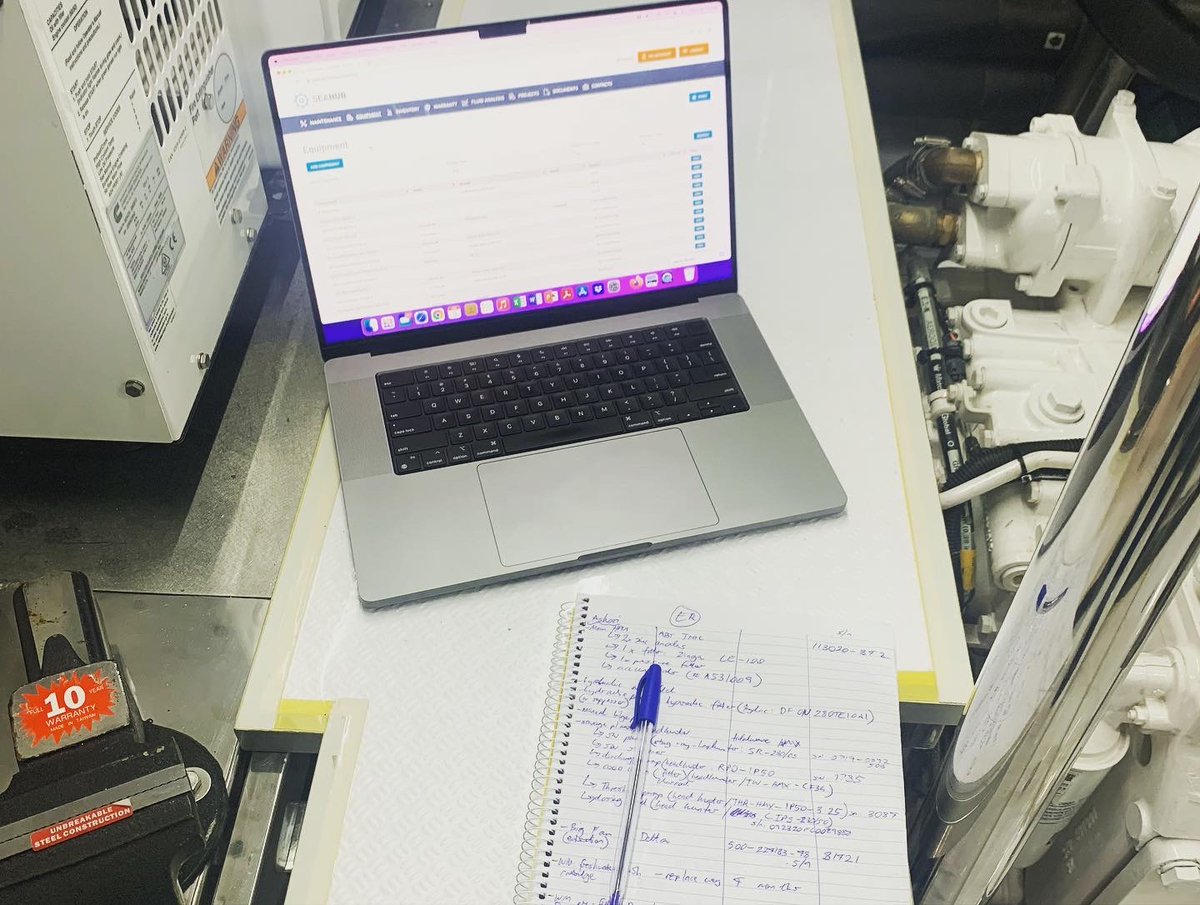 Setting up Seahub onboard a brand new 103ft Horizon. Complete equipment database installed and the maintenance plan implemented. Getting off on the right foot with an organised PMS in place - thats what we like to see #yachting #superyachts
