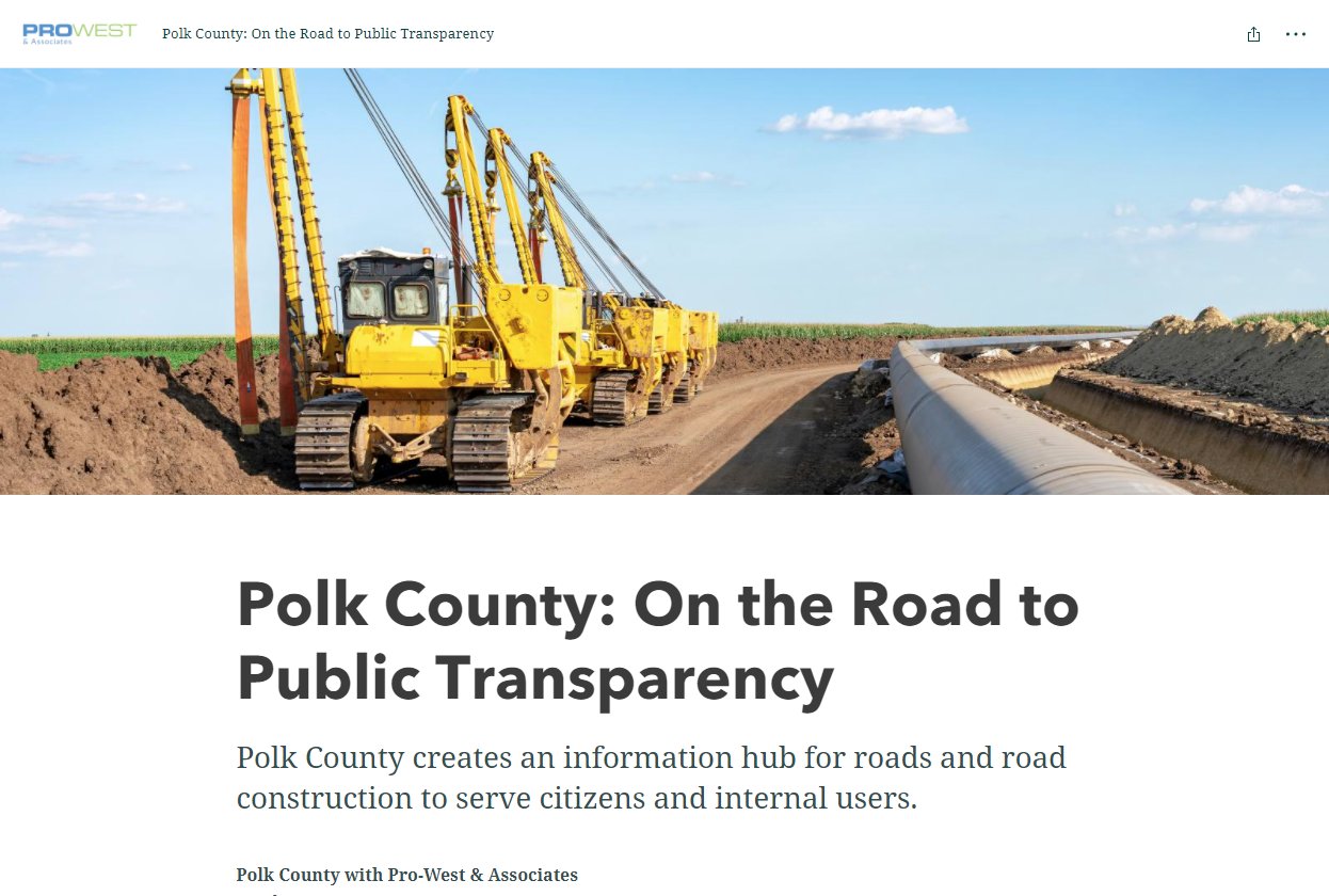 Polk County Mn Gis Adam Carnow On Twitter: "Polk Co., Mn Creates An Info Hub For #Roads & Road  #Construction To Serve Citizens & Internal Users Https://T.co/Kx6154Uqsm # Gis #Esri #Arcgis #Naco #Icma #Govtech #Statelocalit #Spatial #Geospatial #