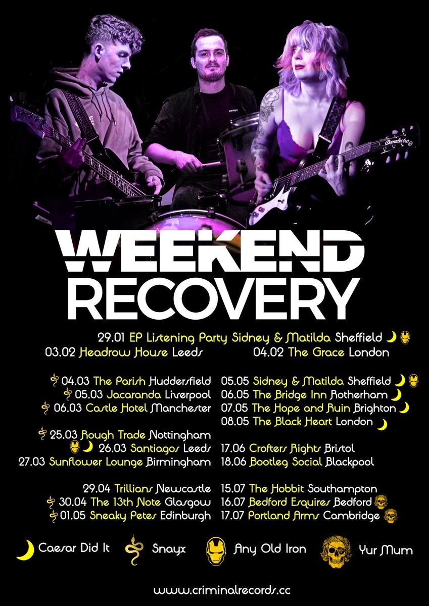 @weekendrecmusic drop their new EP 'NO GUTS ALL THE GLORY' at midnight w/ brand new UK tour dates announced. Email or DM for info! RT to Support