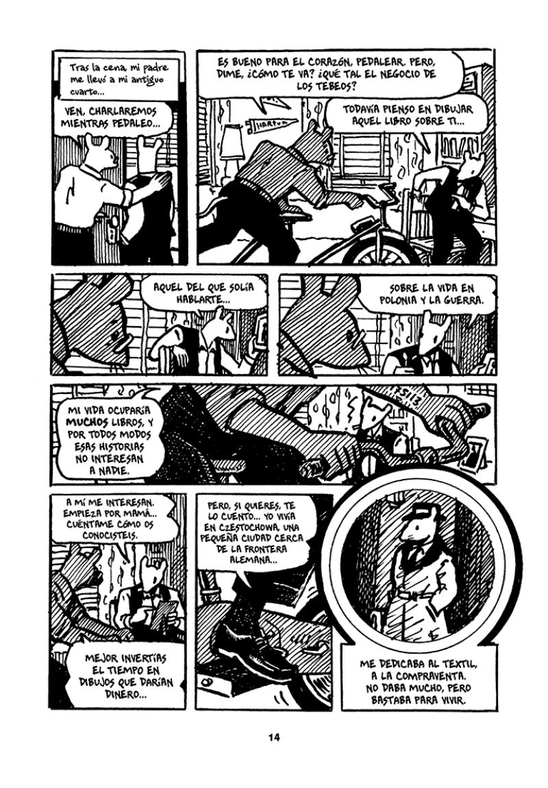 Esta es una página de Maus, el cómic de Art Spiegelman. ¿Cuántas viñetas veis? 8 ¿verdad? Pues hay 9. Seguidme en este hilo sobre Maus y al final vosotros también veréis la novena viñeta.