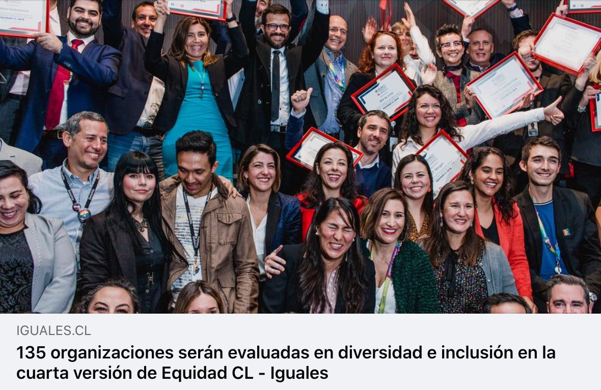 ¡Un 41% más que el año pasado! La Radiografía Pride Connection – Equidad CL 2022, de @Pride_Chile junto a Human Rights Campaign @HRC e @IgualesChile, permite identificar los niveles de inclusión y diversidad corporativa con la comunidad #LGBTI+ Lee más: iguales.cl/135-organizaci…