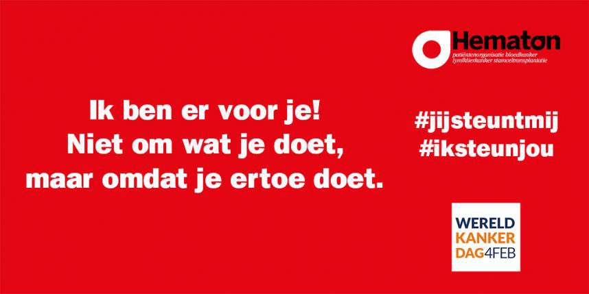WiZZiEJP's tweet photo. 4 februari Wereld Kankerdag 🍀 #jijsteuntmij #iksteunjou #Hematon https://t.co/f868AqENyn