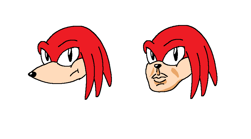 on the left is Knuckles the Echidna, on "KEITH STACK の イ ラ ス ト.