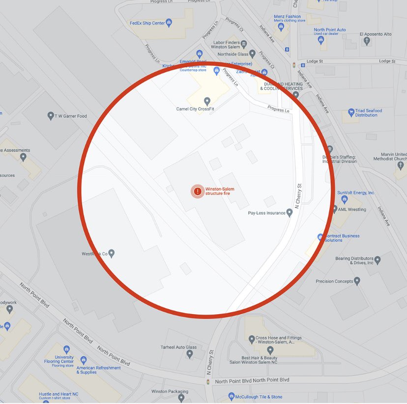 WinstonSalem FD on Twitter "The 1 mile evacuation order will be reduced to 660ft. from Winston