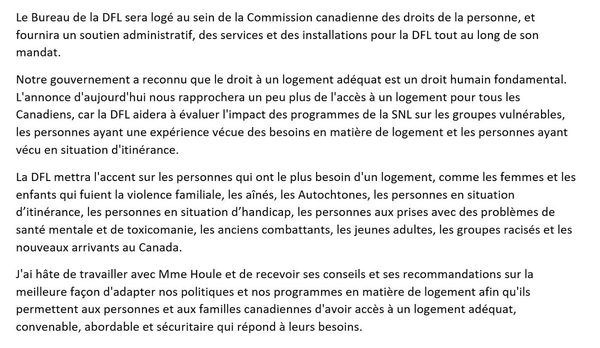 HonAhmedHussen's tweet photo. Je suis heureux d'annoncer la nomination de Marie Josée Houle au poste de défenseur fédéral du logement. 

C’était un engagement clair par notre gouvernement et j’ai hâte de travailler avec elle pour aider à répondre aux besoins des Canadiens en matière de logement. https://t.co/PrII60lVoi