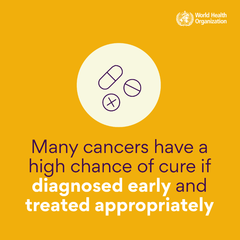 WHO's tweet photo. Today is #WorldCancerDay.

#Cancer is one of the world’s leading causes of death - accounting for nearly 10 million deaths in 2020, or nearly one in six deaths - despite the fact that all cancers can be treated and many can be prevented or cured.

More https://t.co/Rp42D4S7tZ