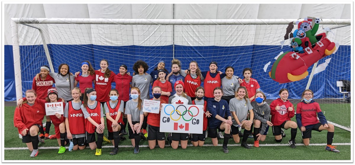 Showing support for Whitby Olympian <a href="/CamStones/">Cam Stones</a>  #teamKripps #TeamCanada from <a href="/WhitbyFc/">Whitby FC</a> OPDL U13/14 teams. #livebytheleaf #Beijing2022 #FlyTheFlag #toyotafam