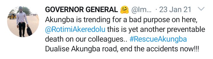 VERSATILE_001_'s tweet photo. Exactly a year after, Akungba road still remain death trap for passerby and all students are living in fears. How can one study for 4 years and get killed while doing clearance? This is just so disheartening.💔💔

@RotimiAkeredolu when will you #SaveAkungba? https://t.co/4mZi6s9zFi