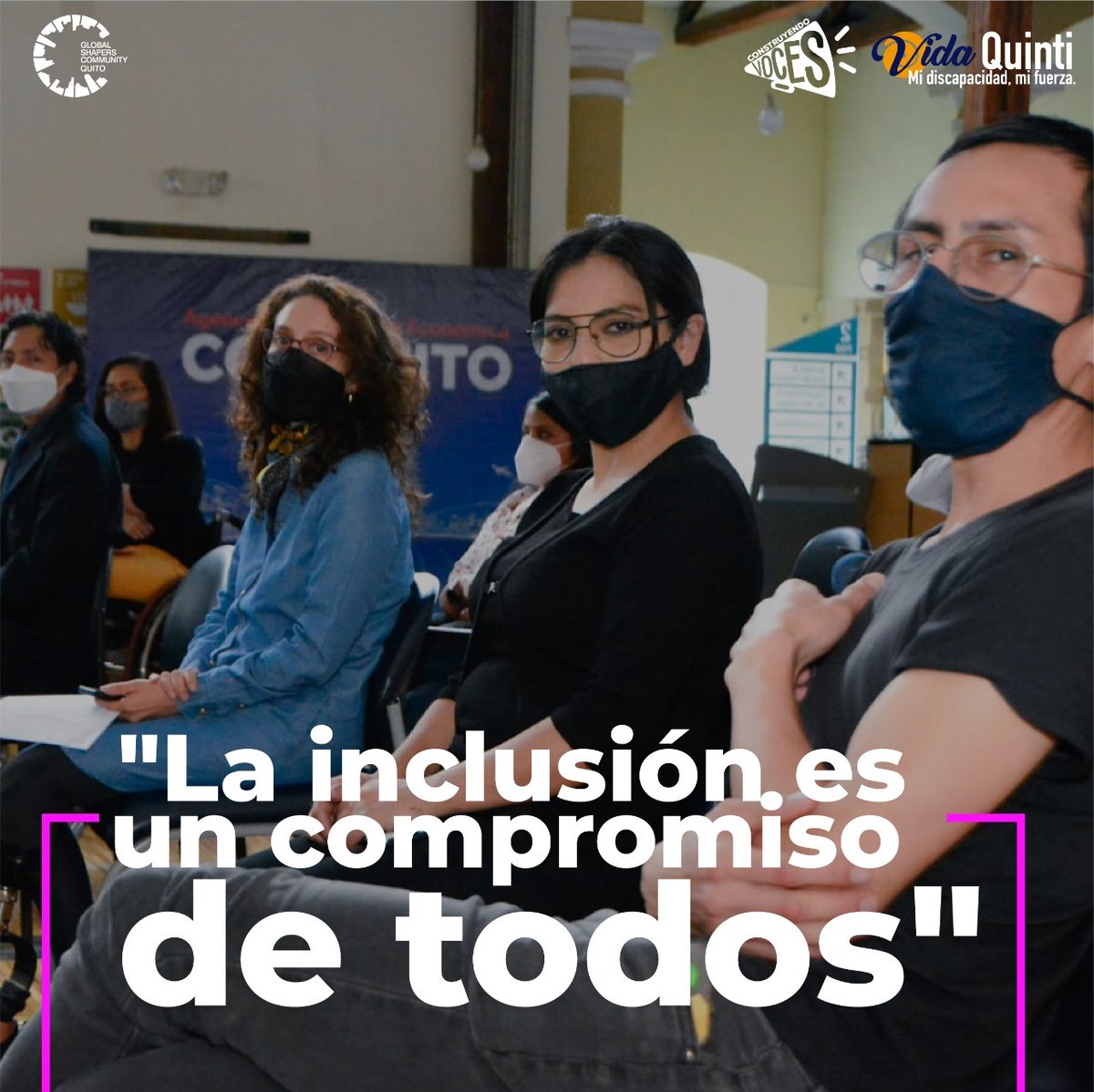 Gracias a <a href="/VidaQuinti/">Vida Quinti</a> y <a href="/ConquitoUIO/">ConQuito</a> pudimos llevar a cabo el taller "Construyendo Voces desde la Discapacidad",evento que reunió representantes de instituciones públicas y privadas en torno a la situación que viven las personas con discapacidad y cómo lograr una mayor inclusión.