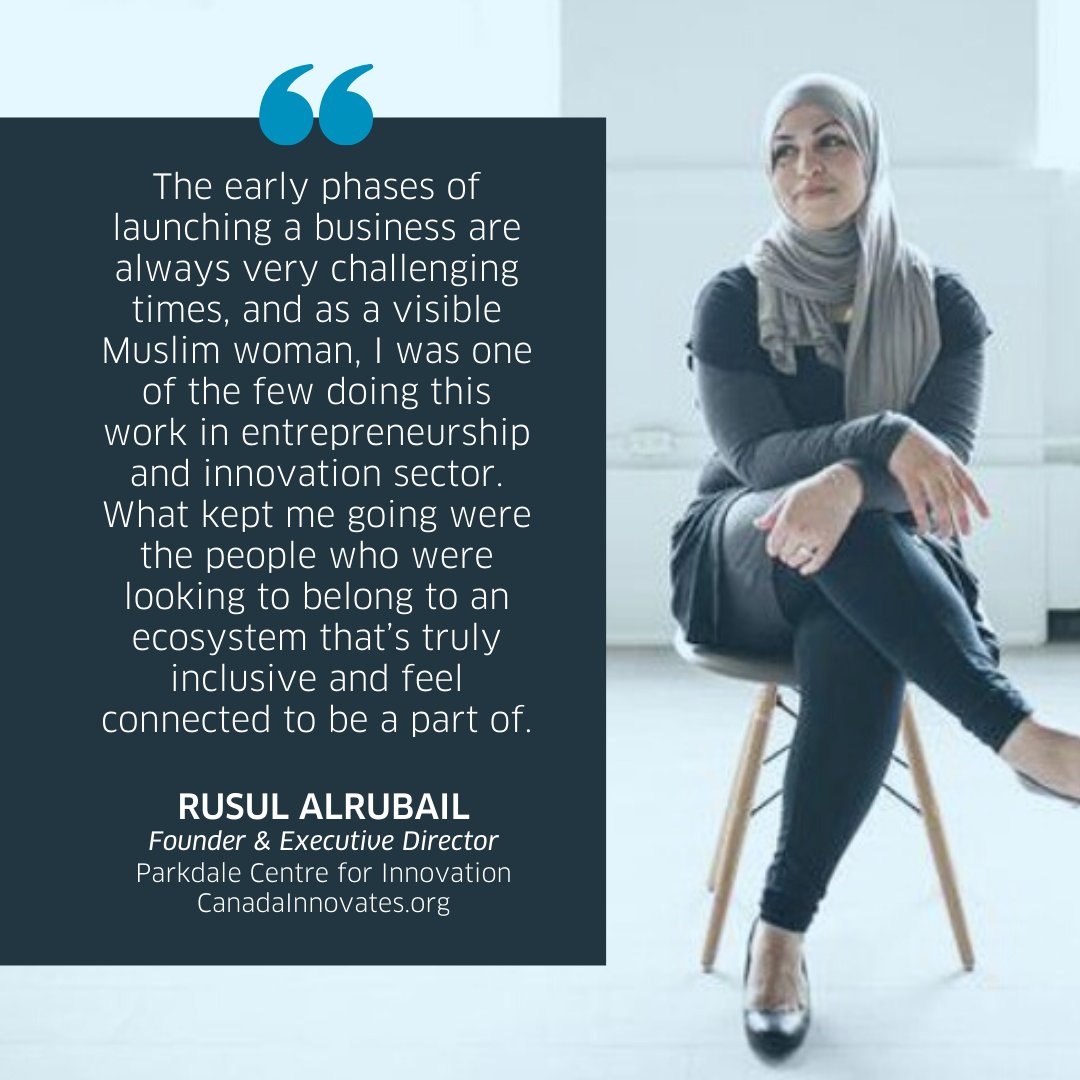 <a href="/RusulAlrubail/">Rusul</a> is the Executive Director of <a href="/ParkdaleCentre/">Parkdale Centre</a> for Innovation, a non-profit incubator and accelerator, and CanadaInnovates. She seeks to fill the accessibility and inclusivity gap in entrepreneurship, especially for underrepresented groups.

thecenter.nasdaq.org/foe-rusul-alru…